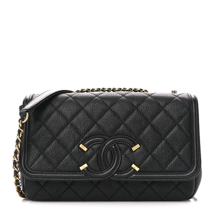 Chanel Caviar Quilted Small CC Filigree Flap Black 1 of 11