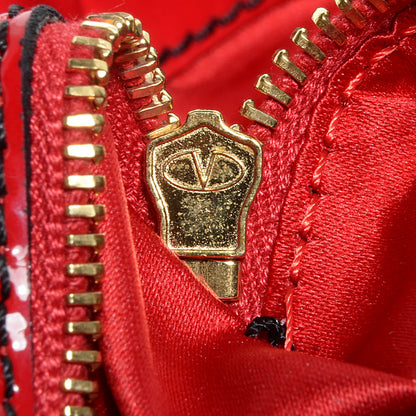 Valentino Garavani Silk Georgette Rosier Small Tote Red 9 of 10