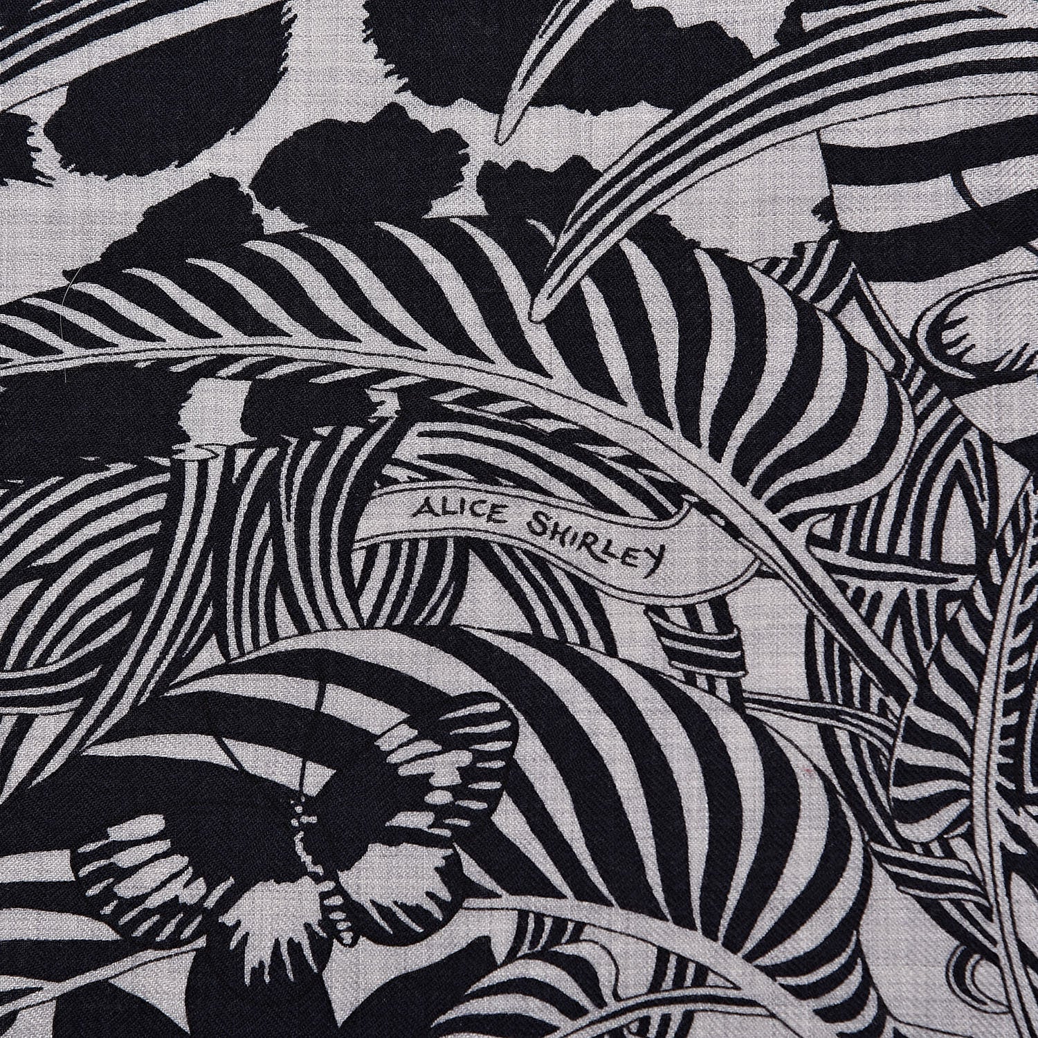 Hermes Cashmere Silk Jaguar Quetzal Shawl 140 Gris Chine Bleu Black Gris 3 of 6