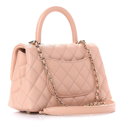 Chanel Caviar Quilted Mini Coco Handle Flap Light Pink 3 of 9