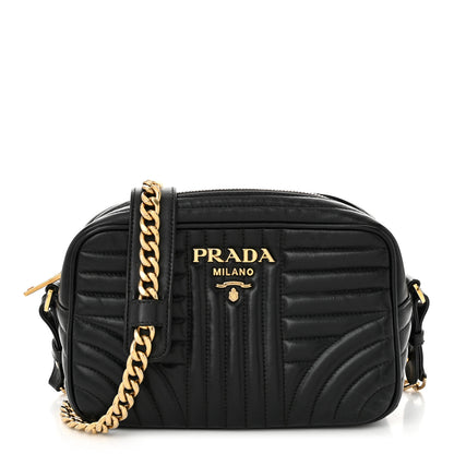 Prada Soft Calfskin Diagramme Crossbody Bag Black 1 of 10