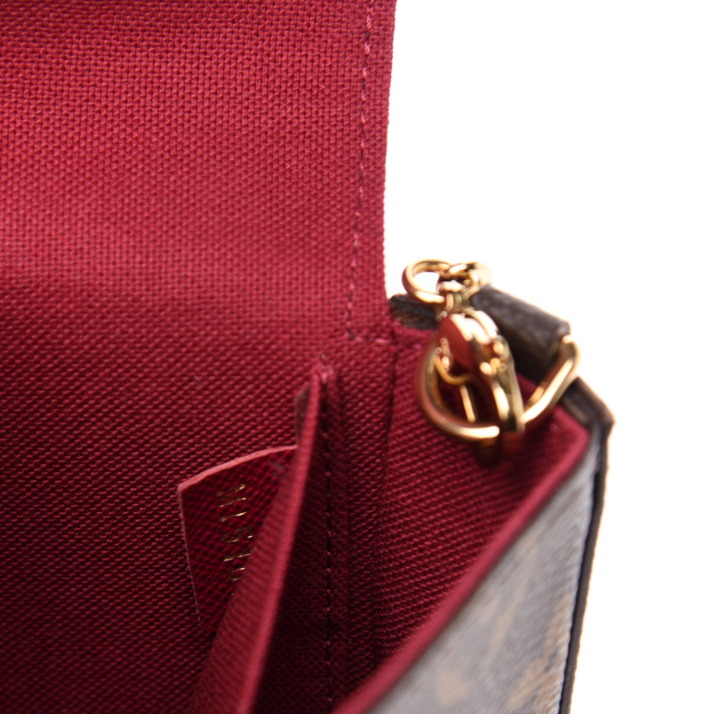 Monogram Pochette Felicie Chain Wallet Fuchsia