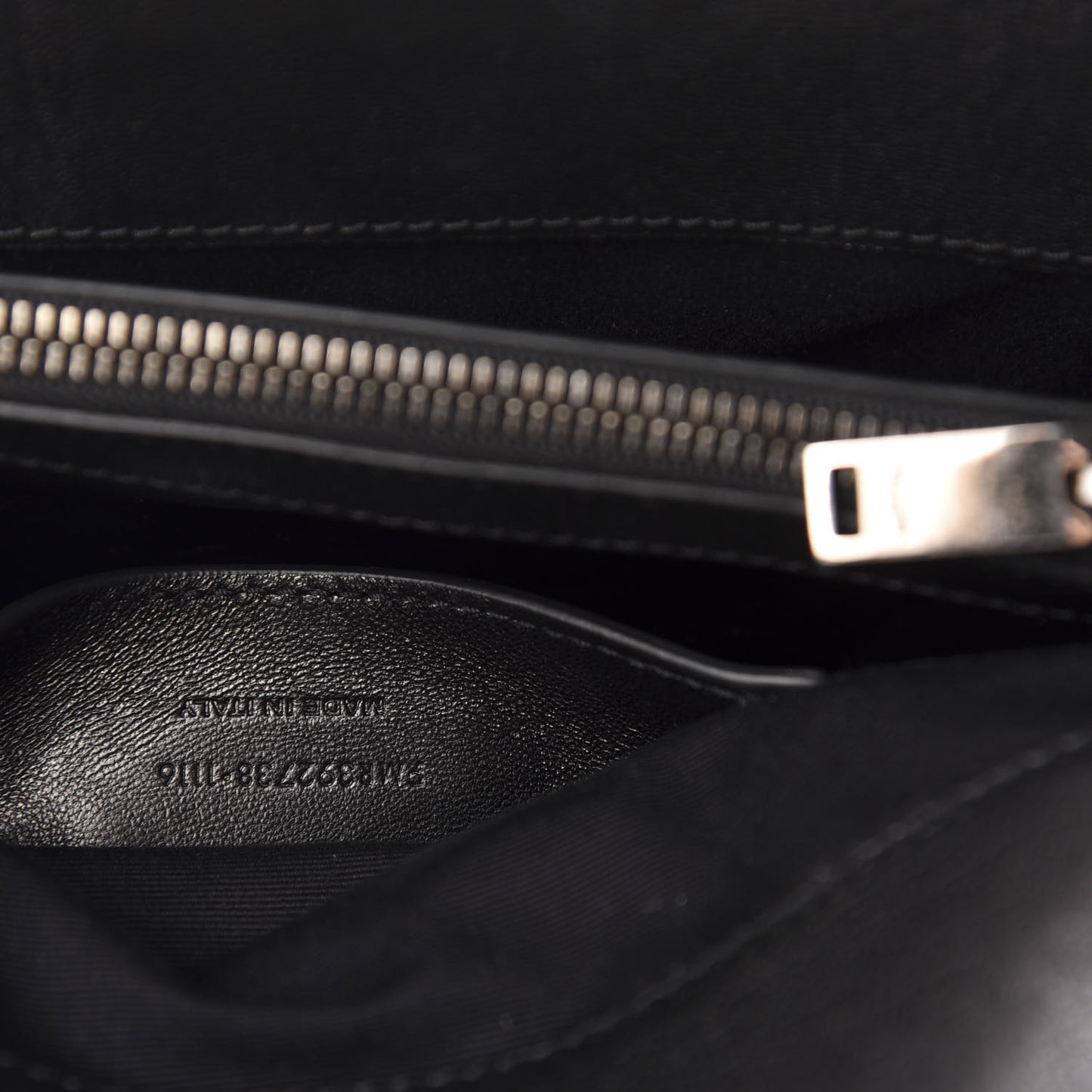 Sheepskin Matelasse Chevron Monogram Large College Satchel Black