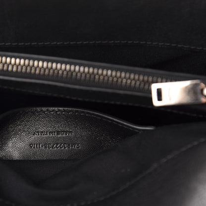 Saint Laurent Sheepskin Matelasse Chevron Monogram Large College Satchel Black 13 of 14