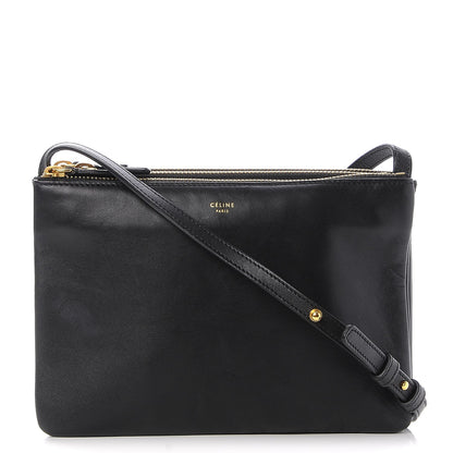 Celine Lambskin Small Trio Crossbody Bag Black 1 of 9