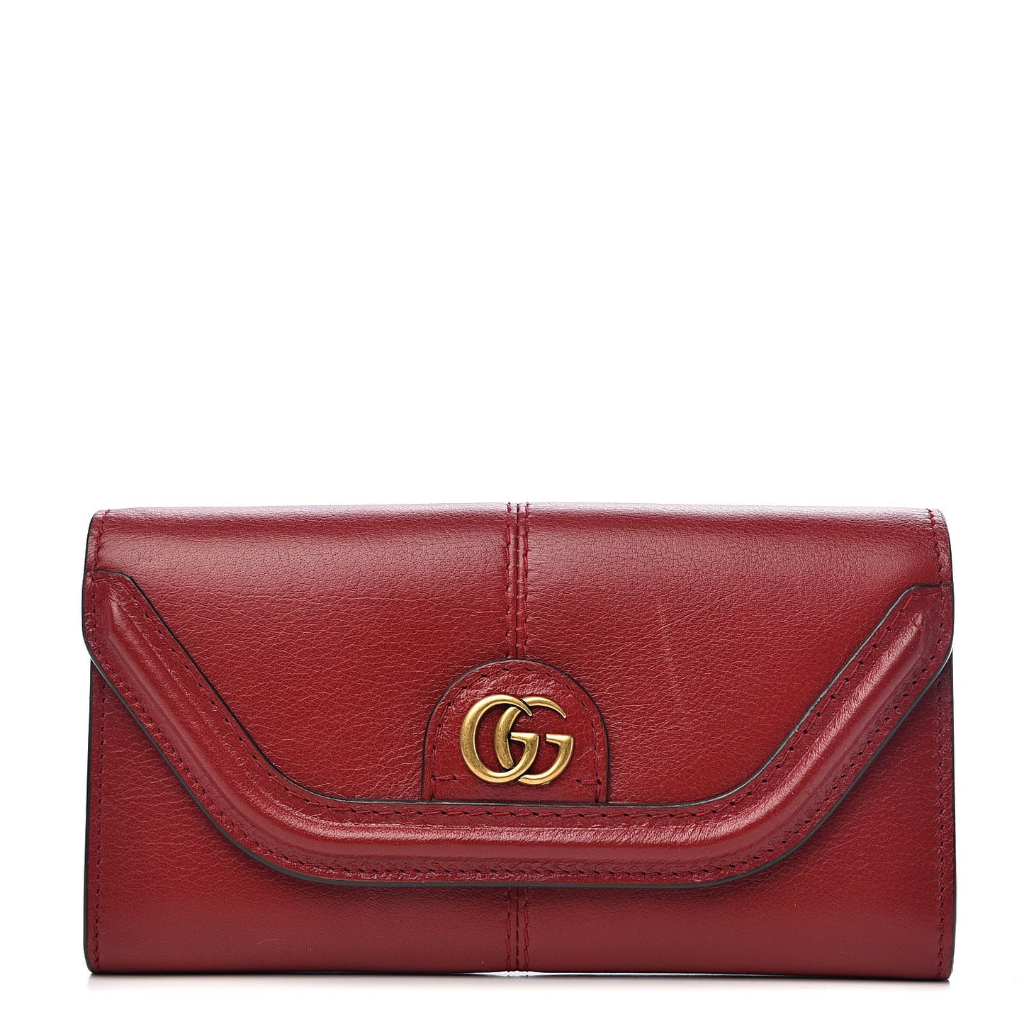 Calfskin Default Flap Wallet Cherry