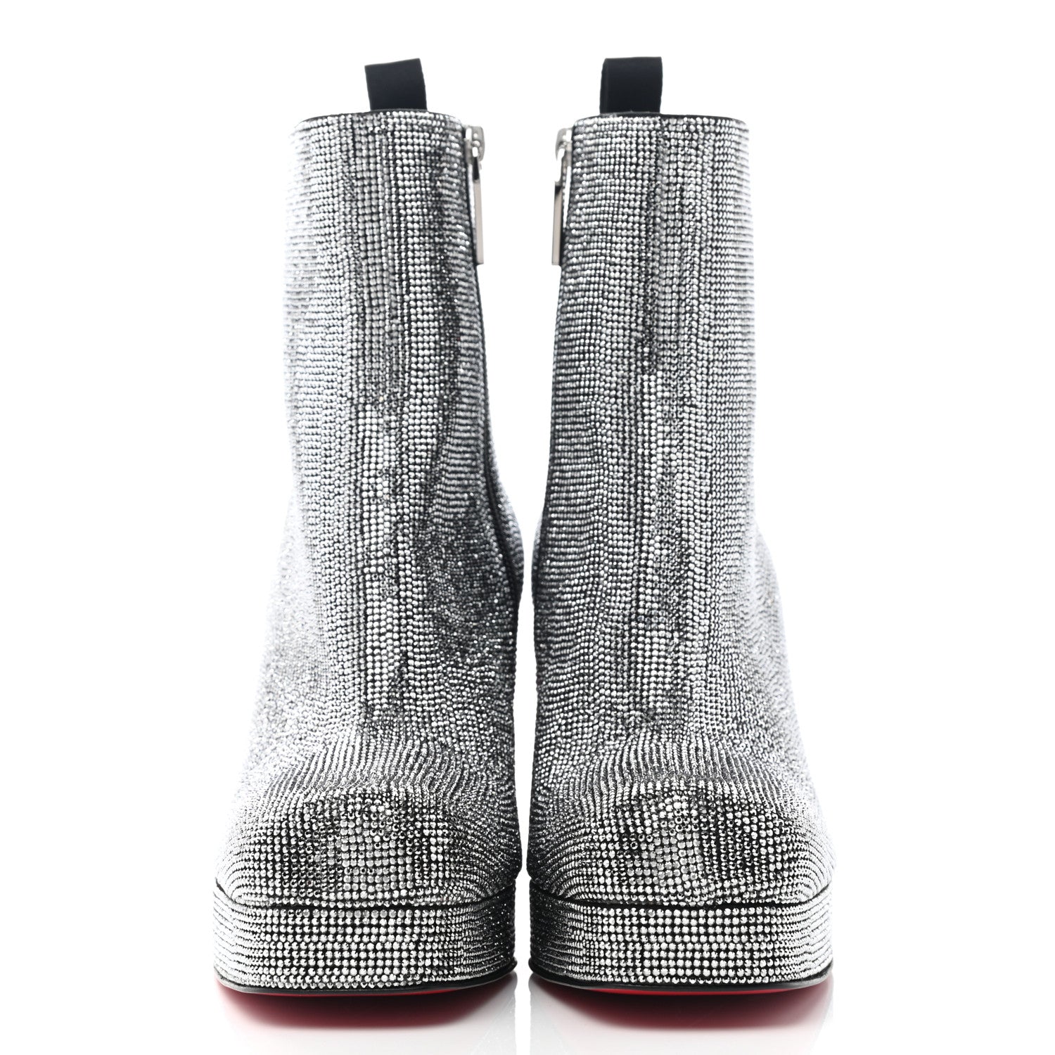 Christian Louboutin Suede Strauss Stage 110 Platform Boots 41 Black Crystal 2 of 8