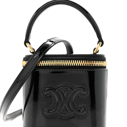 Celine Patent Calfskin Triomphe Mini Vanity Case Black 8 of 13