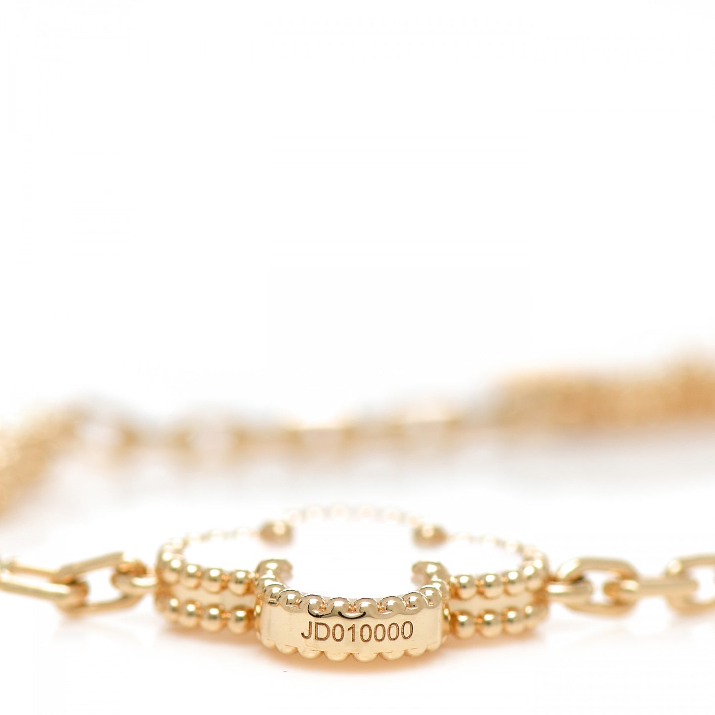 18K Yellow Gold Mother of Pearl 5 Motifs Vintage Alhambra Bracelet