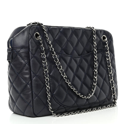 Chanel Lambskin Quilted Medium Camera Case Dark Navy Blue 2 of 8