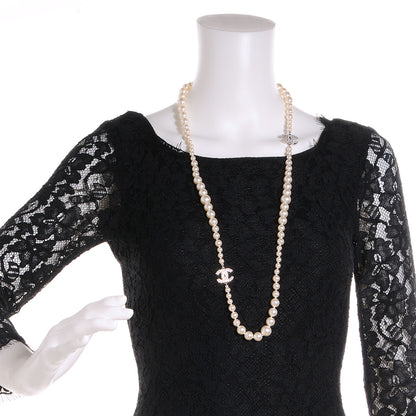 Chanel Pearl CC Long Strand Necklace Silver 2 of 5
