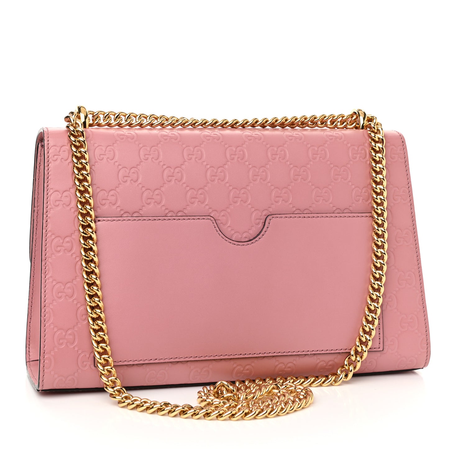 Guccissima Signature Medium Padlock Shoulder Bag Rose Baby Candy