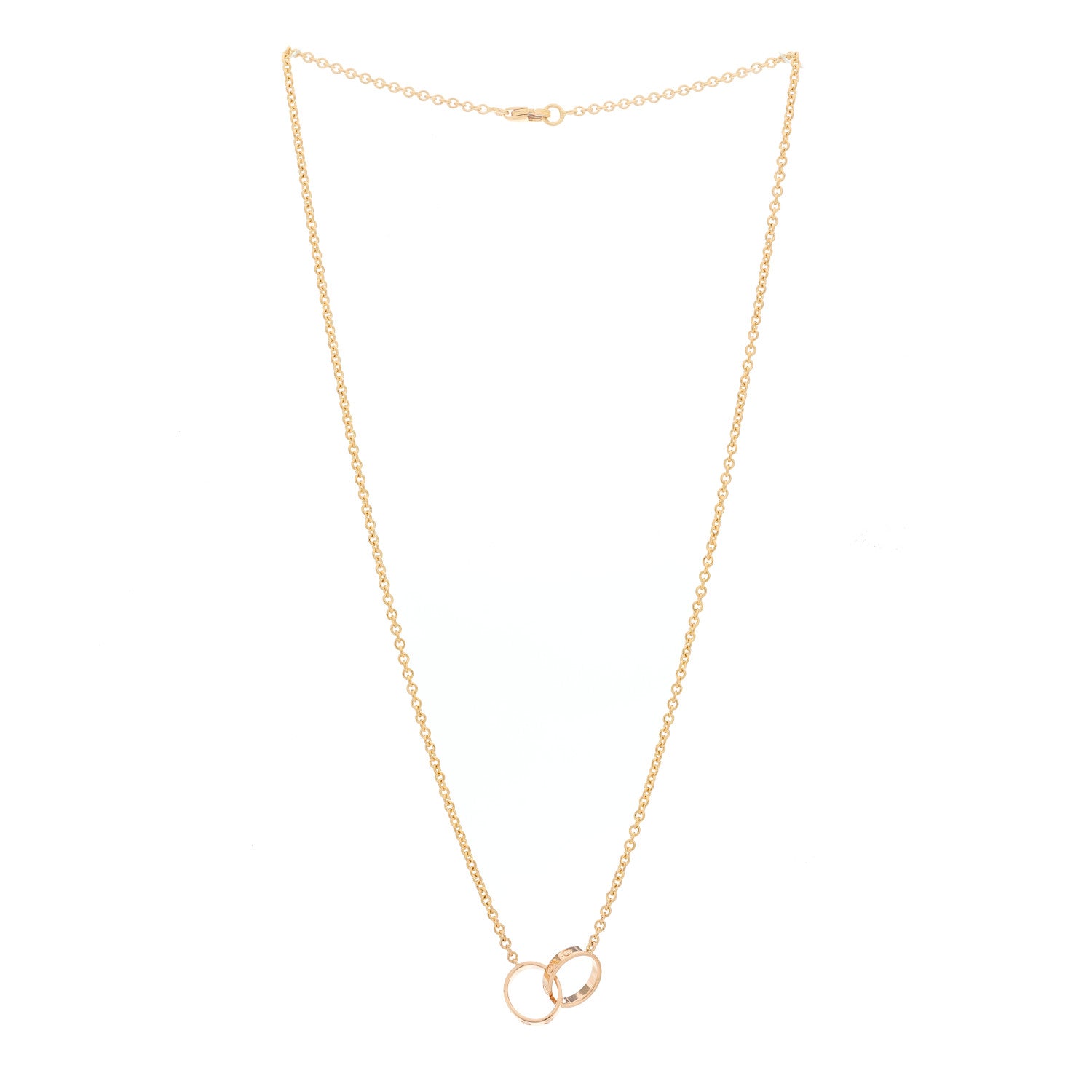 Cartier 18K Pink Gold Interlocking LOVE Necklace 3 of 9