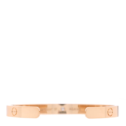 Cartier 18K Yellow Gold 1 Diamond LOVE Cuff Bracelet 17 2 of 3