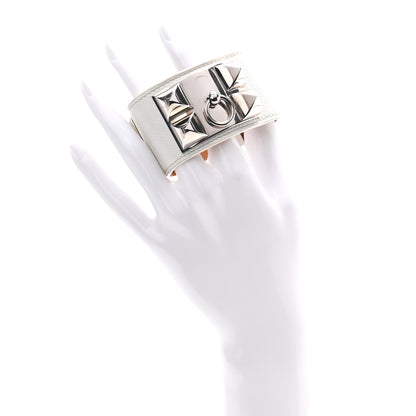 Hermes Epsom Collier de Chien CDC Bracelet S White 2 of 5