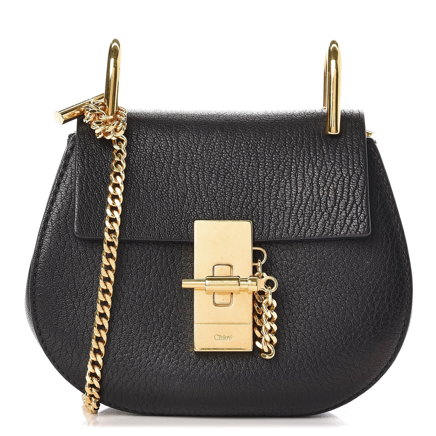 Chloe Grained Lambskin Nano Drew Shoulder Bag Black 1 of 7