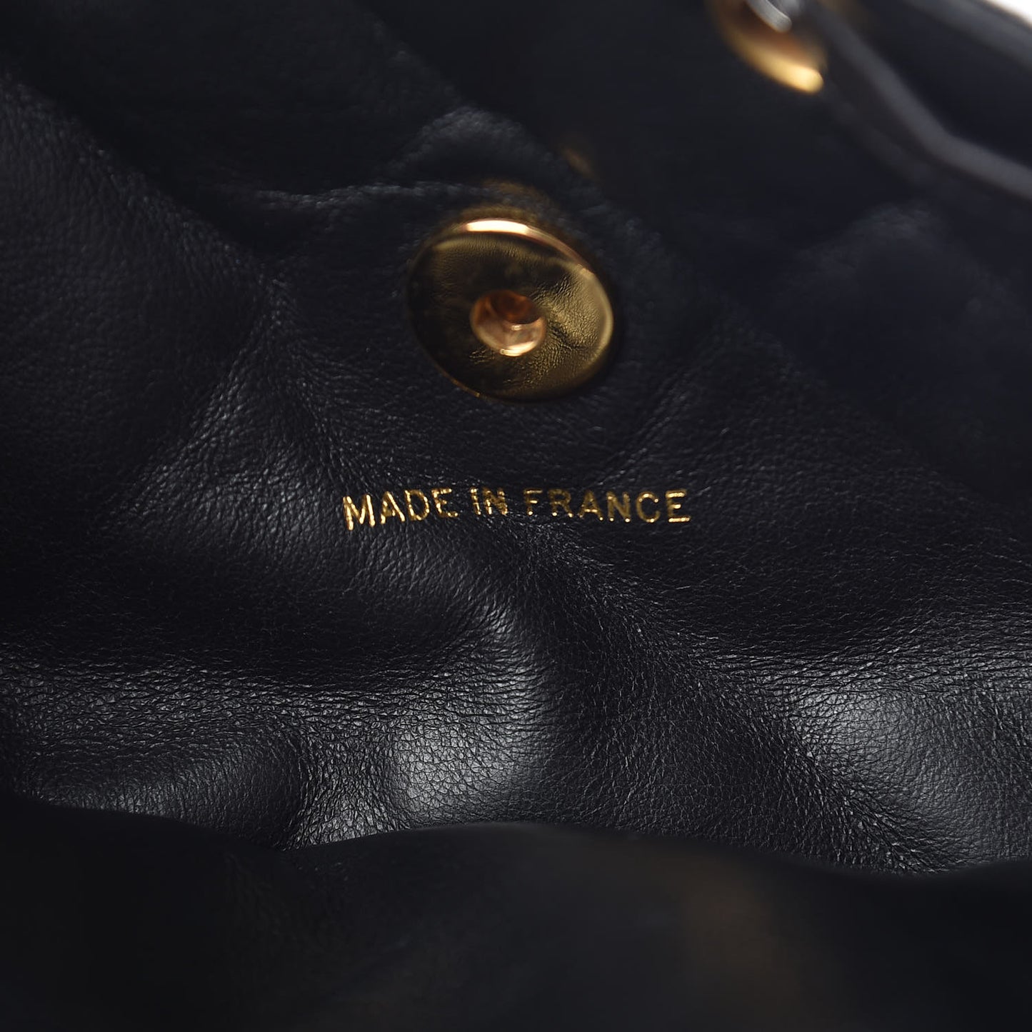 Lambskin Quilted Drawstring Backpack Black