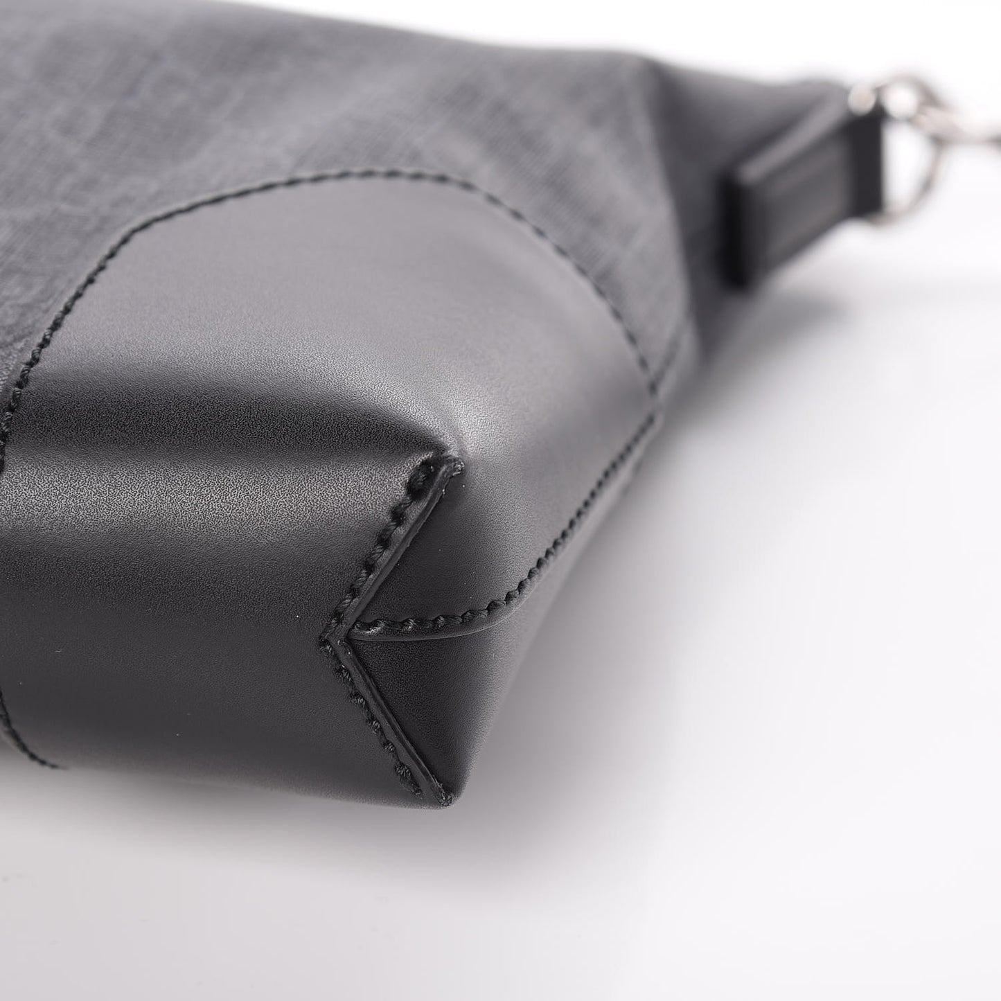 Soft GG Supreme Monogram Appia Calfskin Web East West Messenger Bag Black Grey