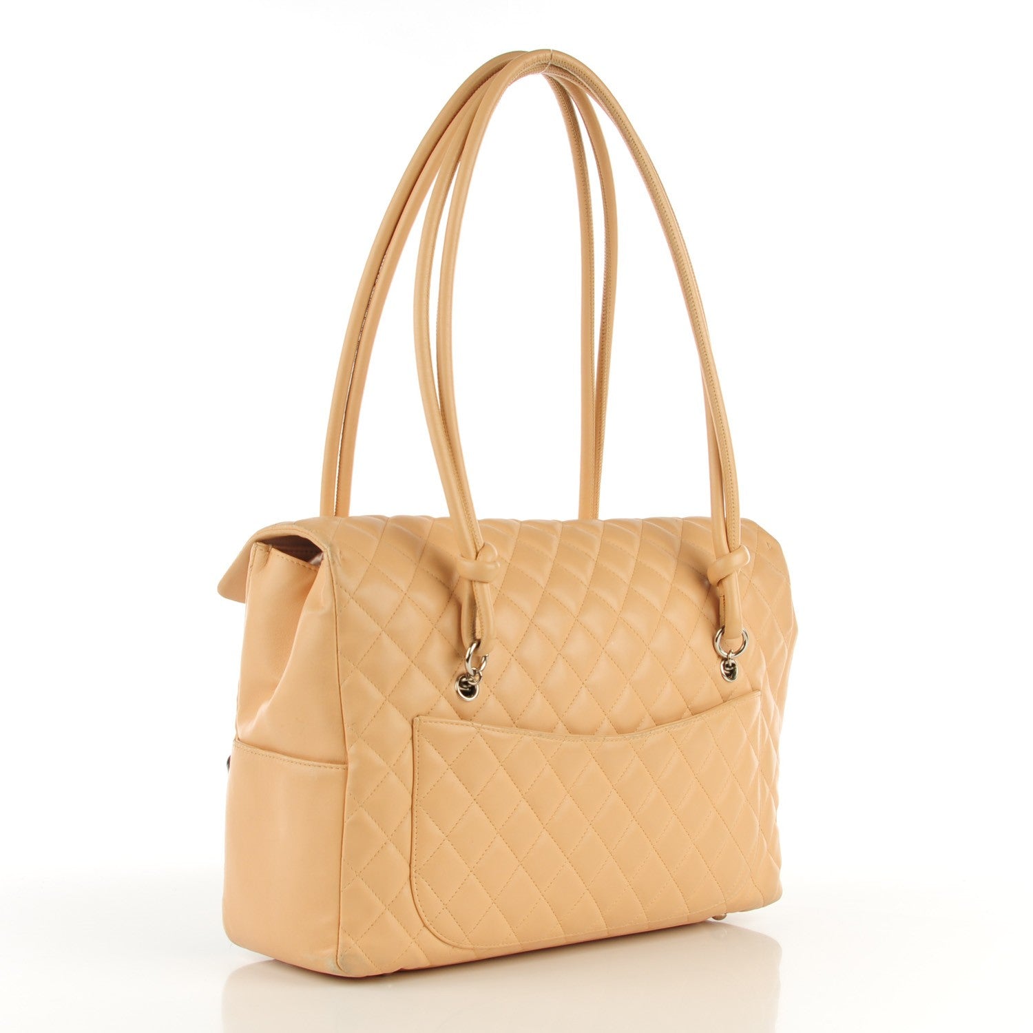 Chanel Calfskin Quilted Large Cambon Flap Beige Black 15 of 21