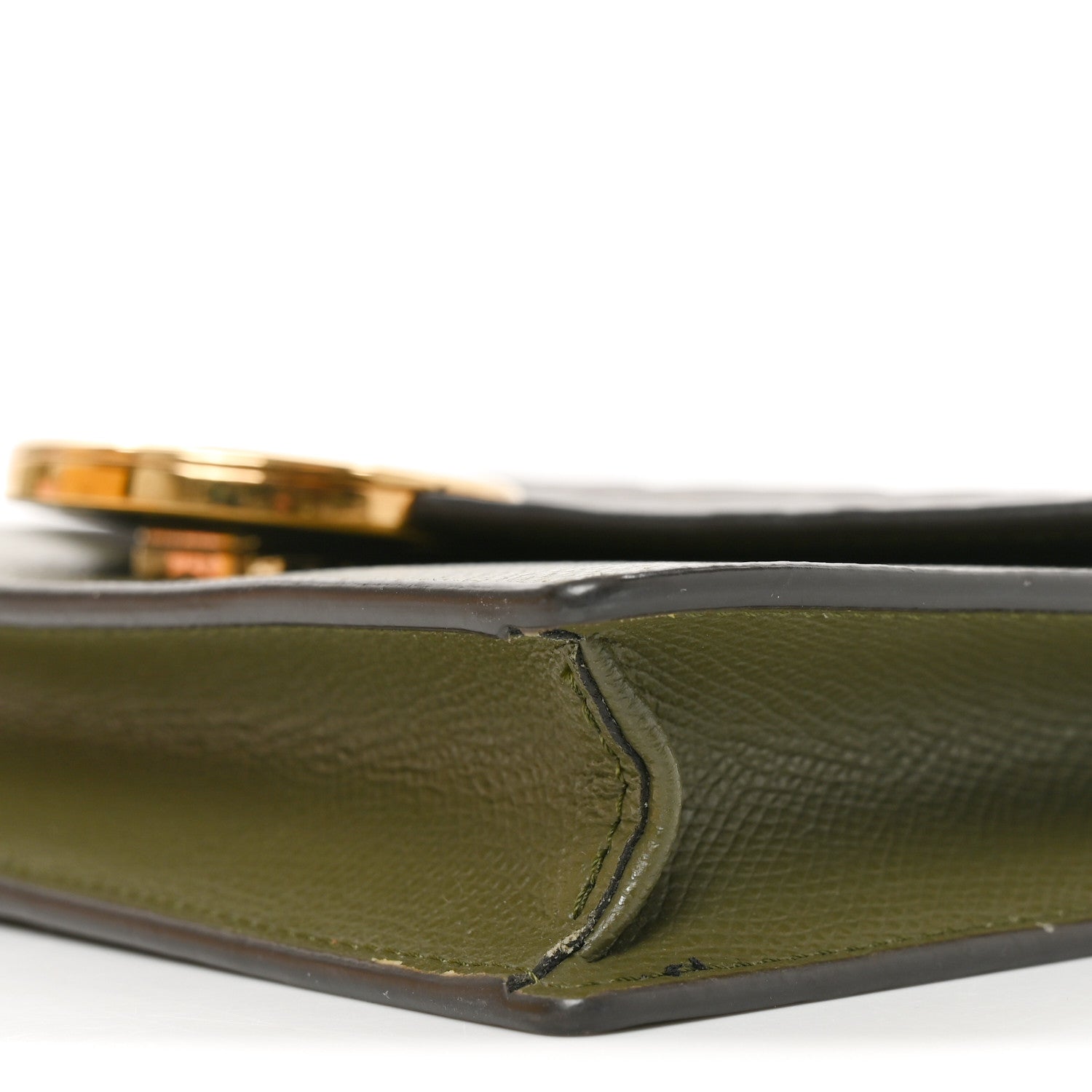 Fendi Vitello Cruise F is Fendi Bi-Color FF 1974 Embossed Medium Envelope Wallet On Chain Asparago Maya 10 of 11