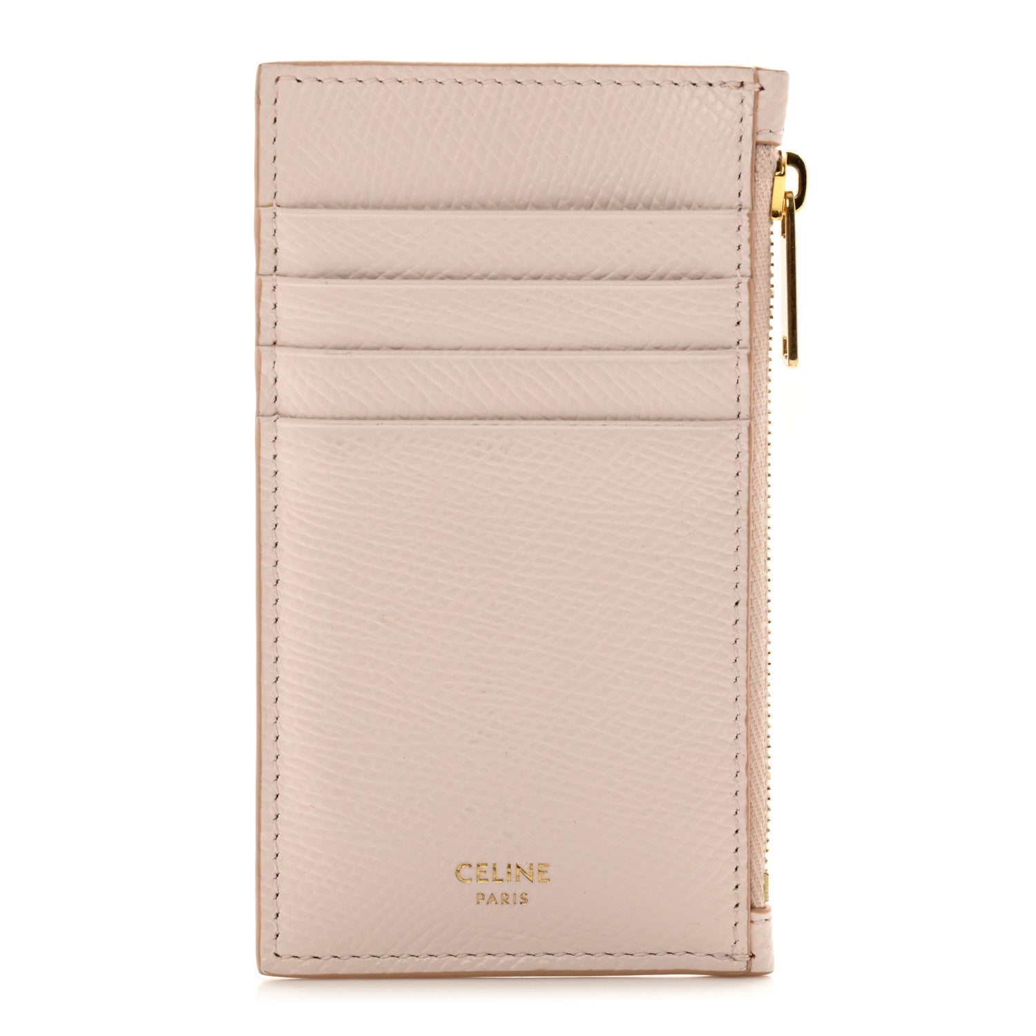 Celine Grained Calfskin Zipped Card Holder Blush 1 of 8