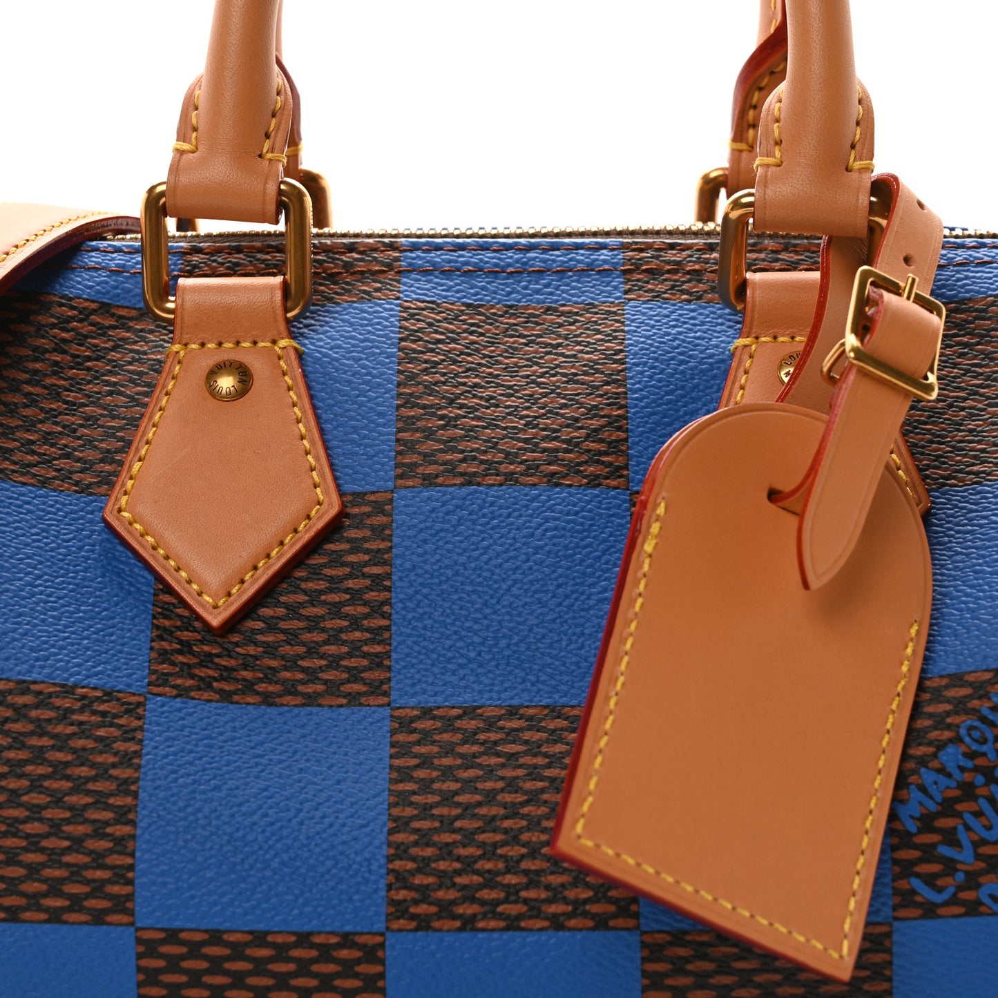 Damier Pop Speedy Bandouliere 25 Blue