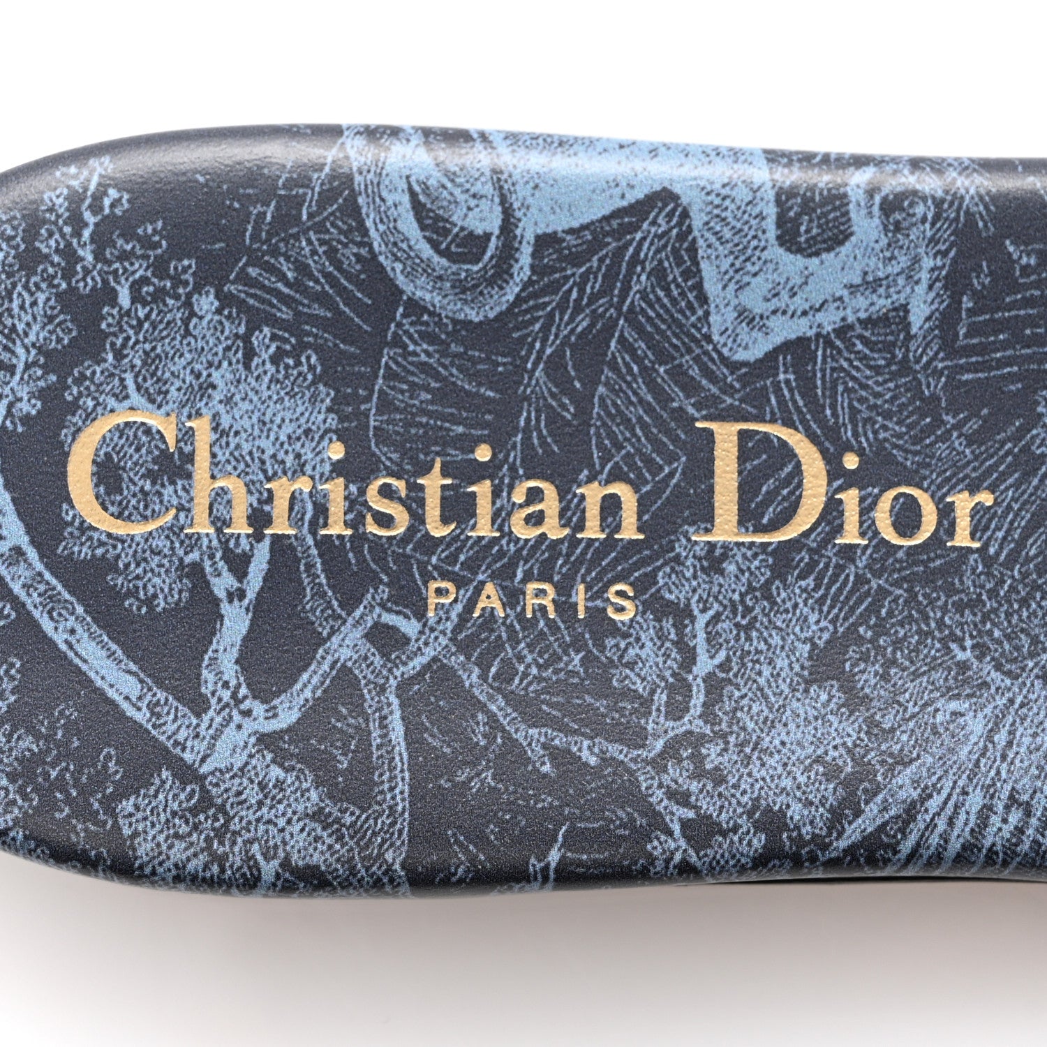 Christian Dior Canvas Dior Embroidered Dway Flat Slide Sandals 36 Navy Blue 7 of 13