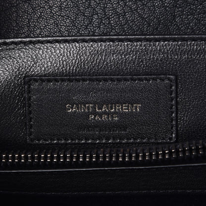 Saint Laurent Sheepskin Matelasse Chevron Monogram Large College Satchel Black 10 of 13