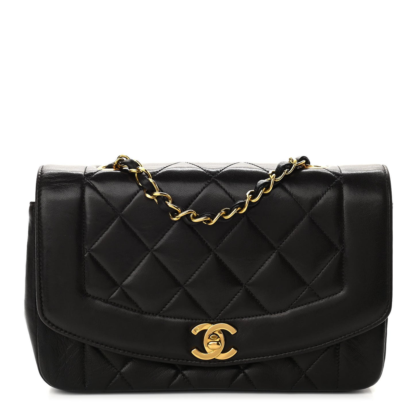 Lambskin Quilted Small Single Flap Black