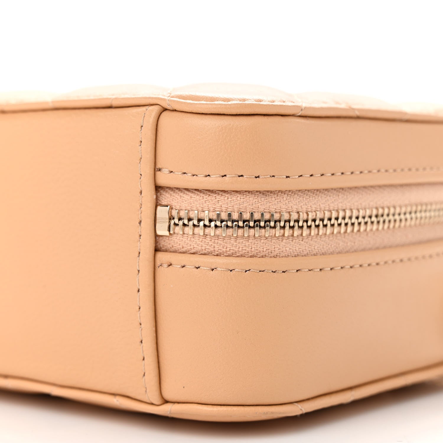 Chanel Lambskin Quilted CC Pearl Crush Camera Case Beige 10 of 10