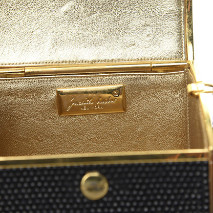 Judith Leiber Swarovski Crystal Minaudiere Clutch Black Gold 6 of 10