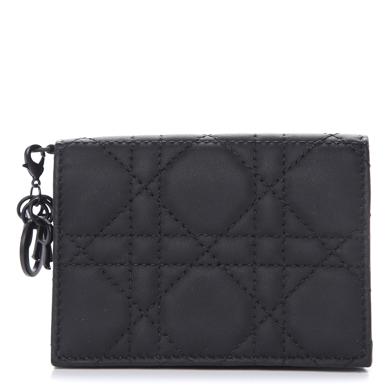 Christian Dior Ultra Matte Calfskin Small Lady Dior Flap Card Holder Black 1 of 7