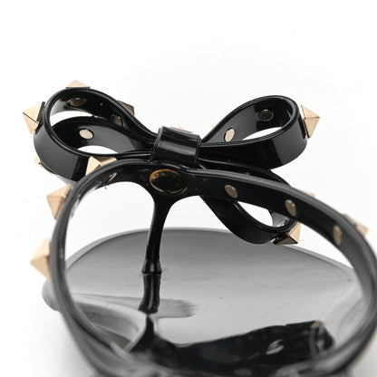 Valentino Garavani PVC Jelly Rockstud Bow Thong Sandals 39 Black 8 of 9
