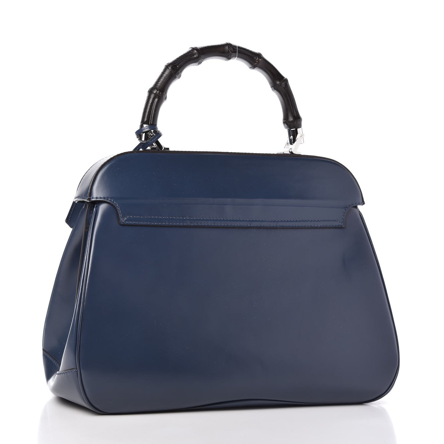 Regent Calfskin Bamboo Large Lady Lock Top Handle Bag Caspian