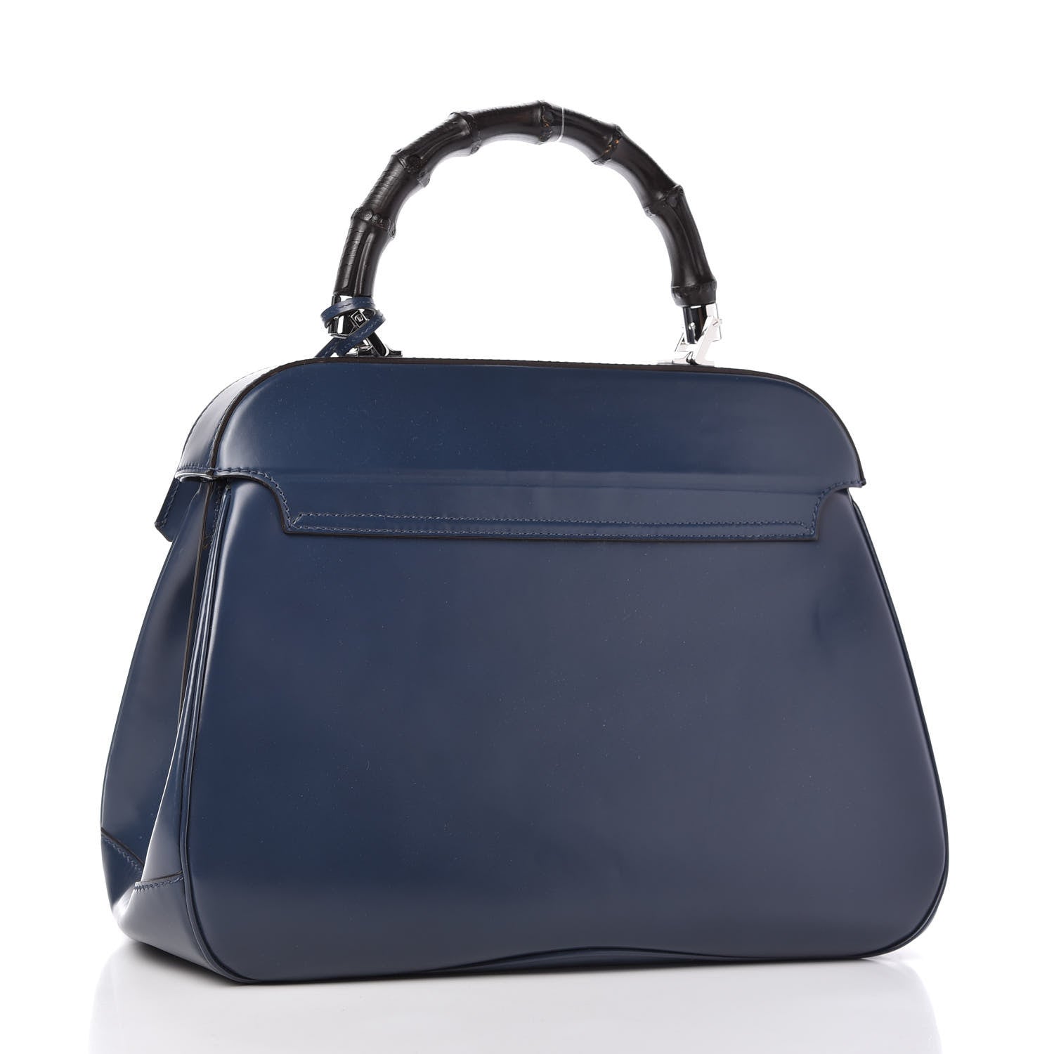 Gucci Regent Calfskin Bamboo Large Lady Lock Top Handle Bag Caspian 3 of 11