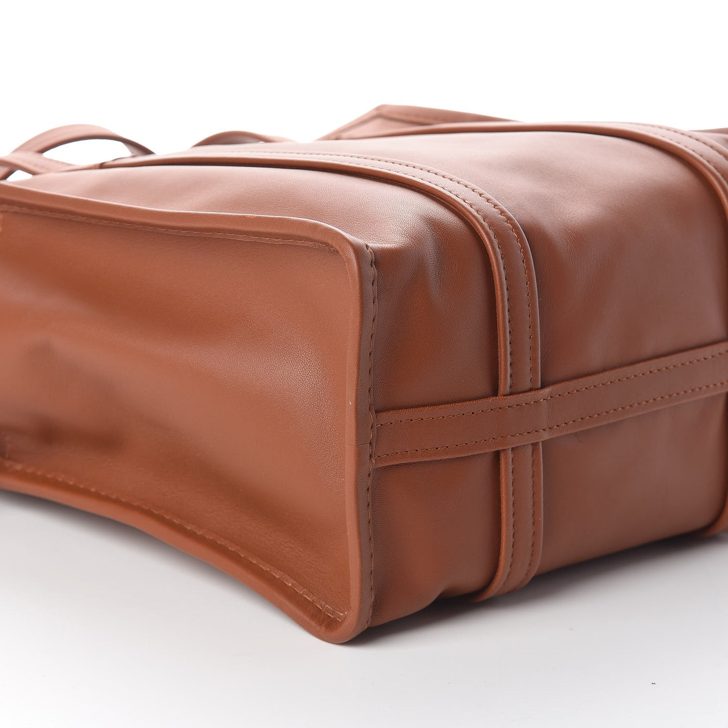 Agneau S Bazar Shopper Tote Marron Fauve