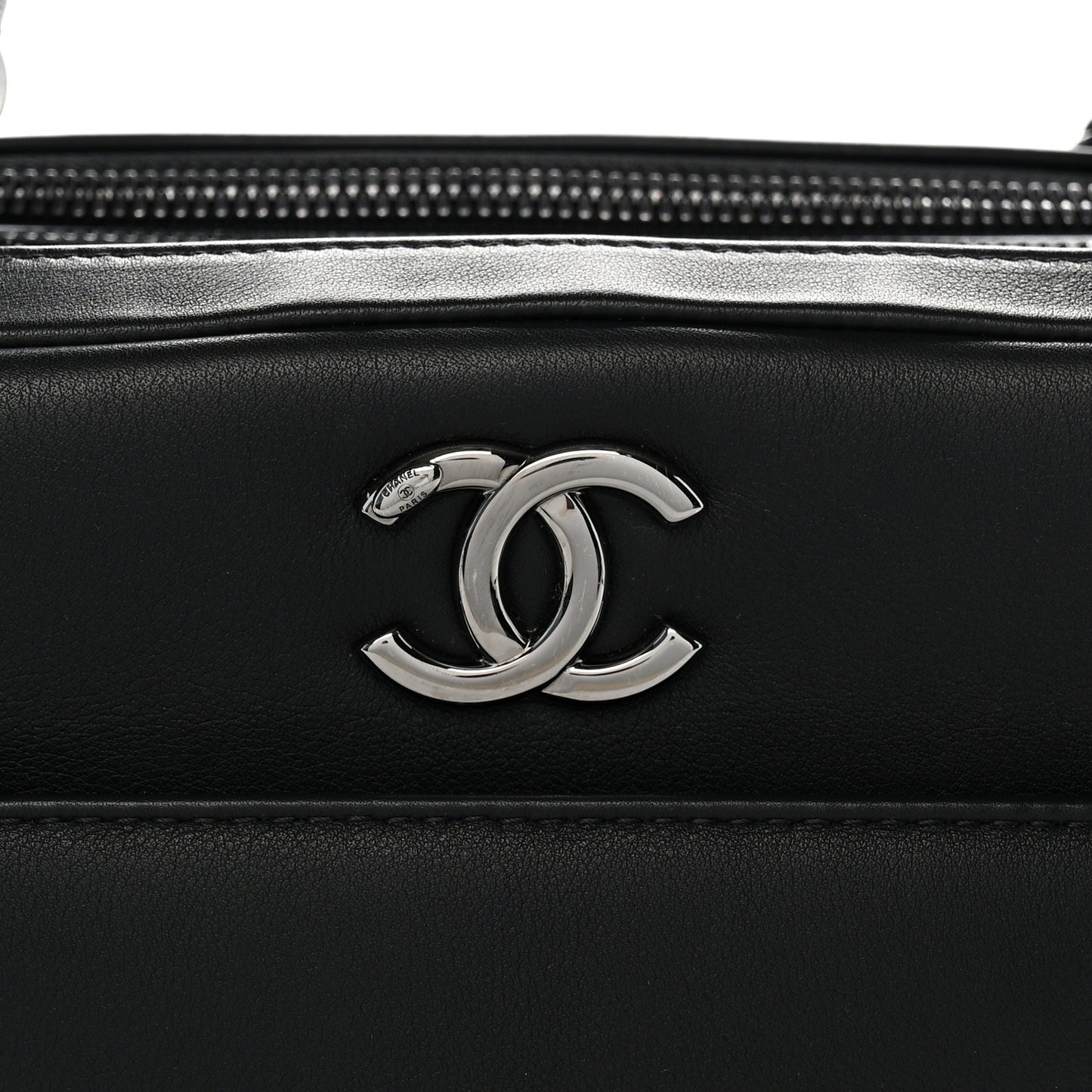 Calfskin Small Trendy CC Bowling Bag Black