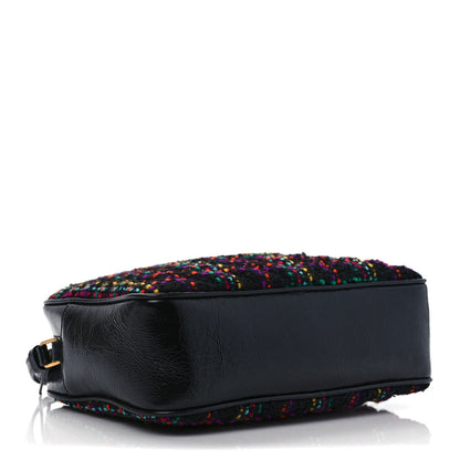 Saint Laurent Tweed Calfskin Monogram Lou Camera Bag Black 4 of 11