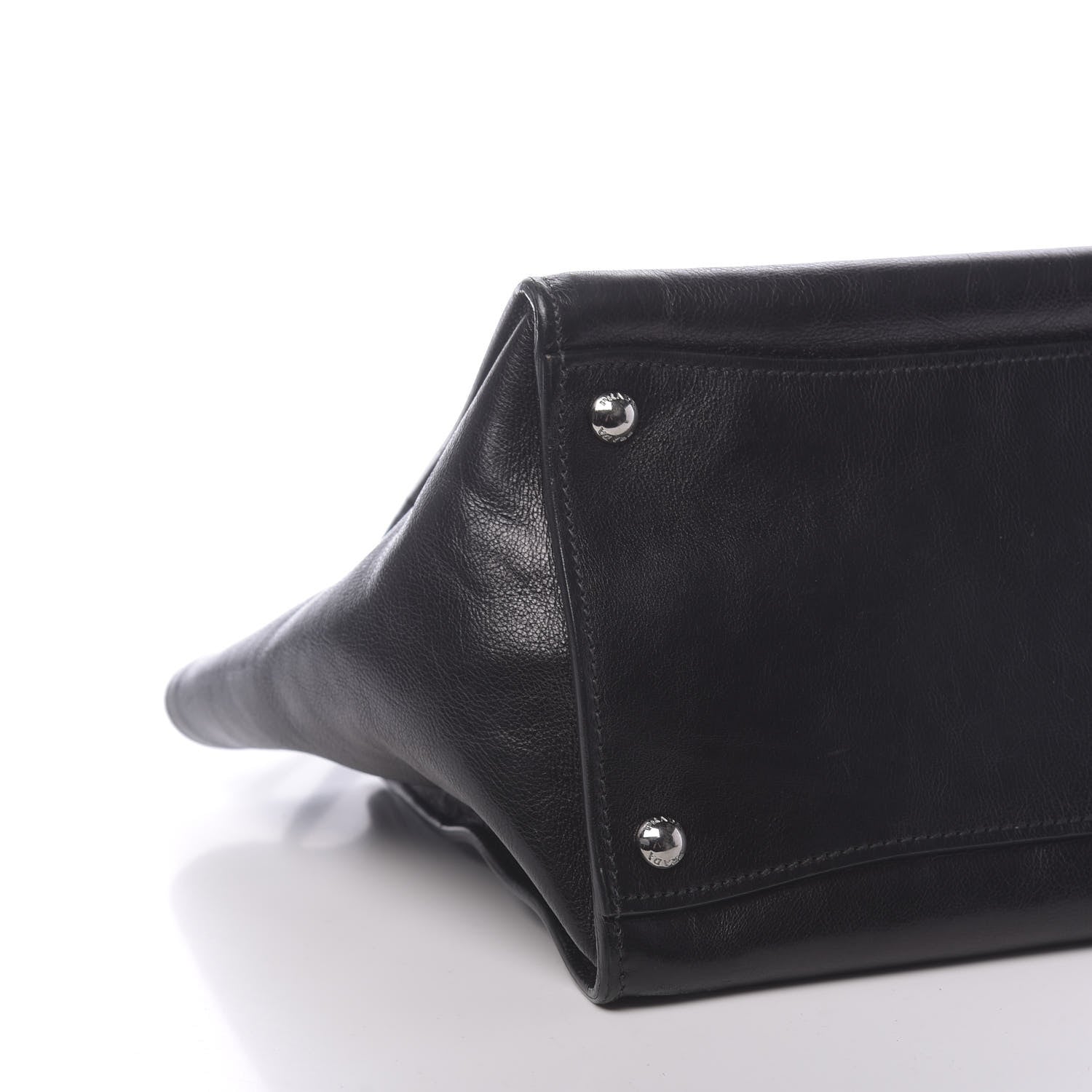 Prada Glace Calf Small Twin Pocket Tote Black 9 of 10