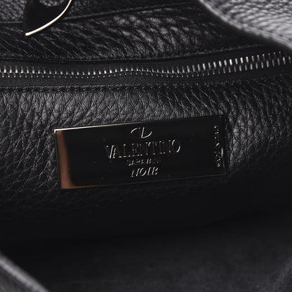 Valentino Garavani Pebbled Calfskin Butterfly Small Guitar Strap Rockstud Rolling Flip-Lock Messenger Bag Black 6 of 9