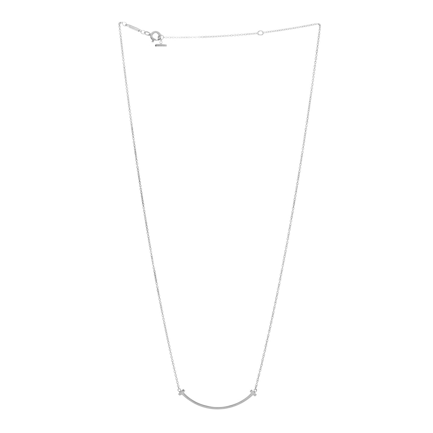 Sterling Silver Small T Smile Pendant Necklace