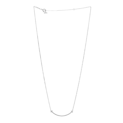 Tiffany Sterling Silver Small T Smile Pendant Necklace 2 of 5