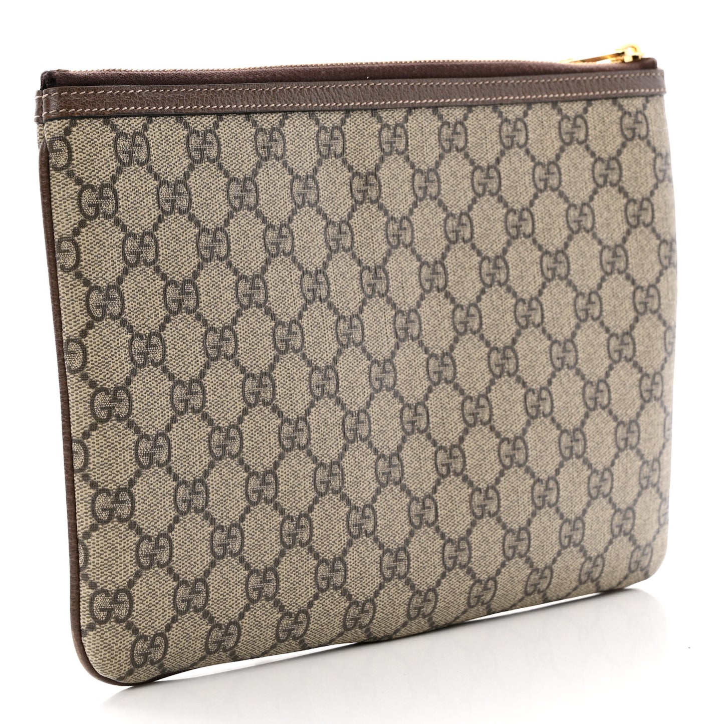 GG Supreme Monogram Large Ophidia Pouch Clutch Brown