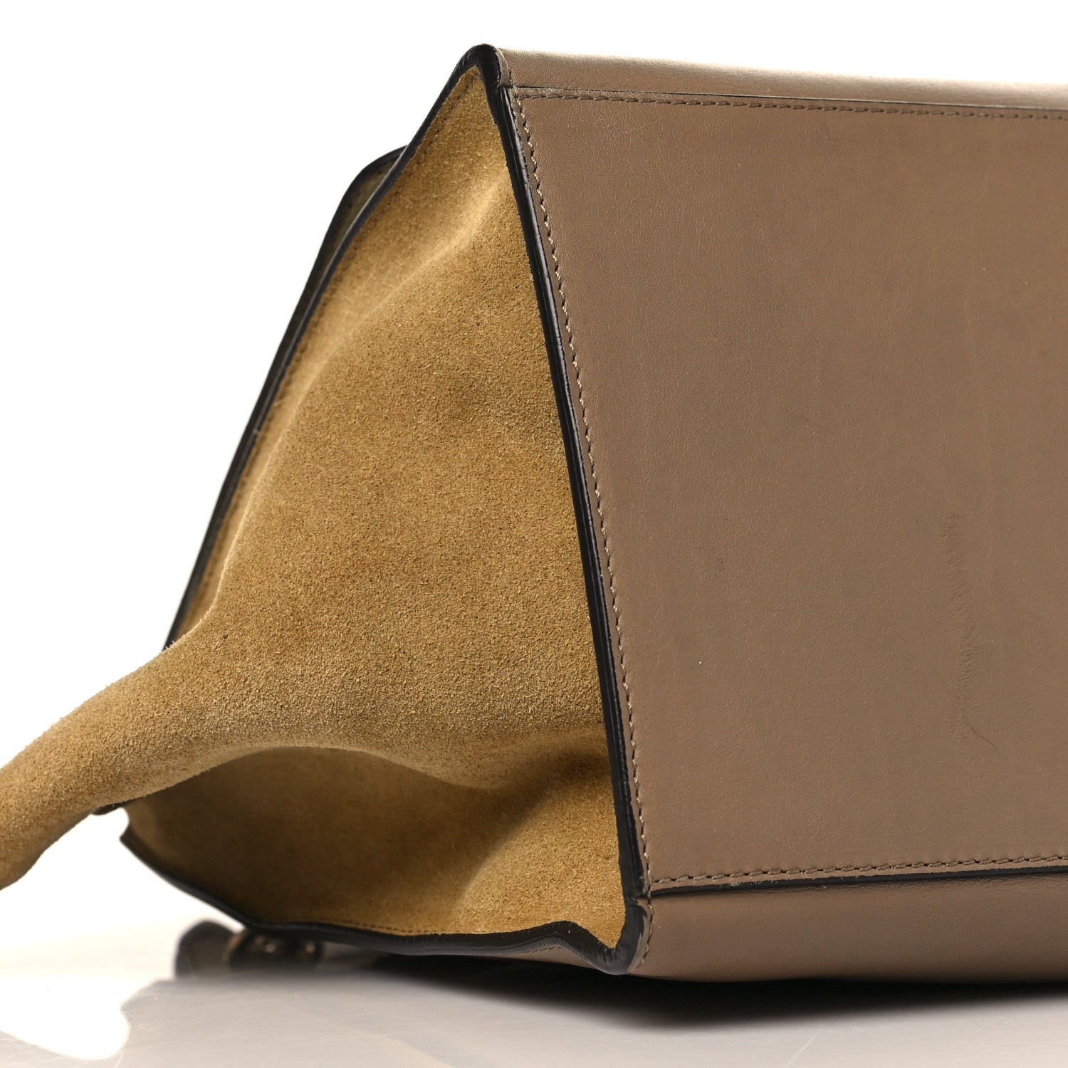 Celine Smooth Calfskin Suede Medium Tri-Color Trapeze Olive 8 of 9