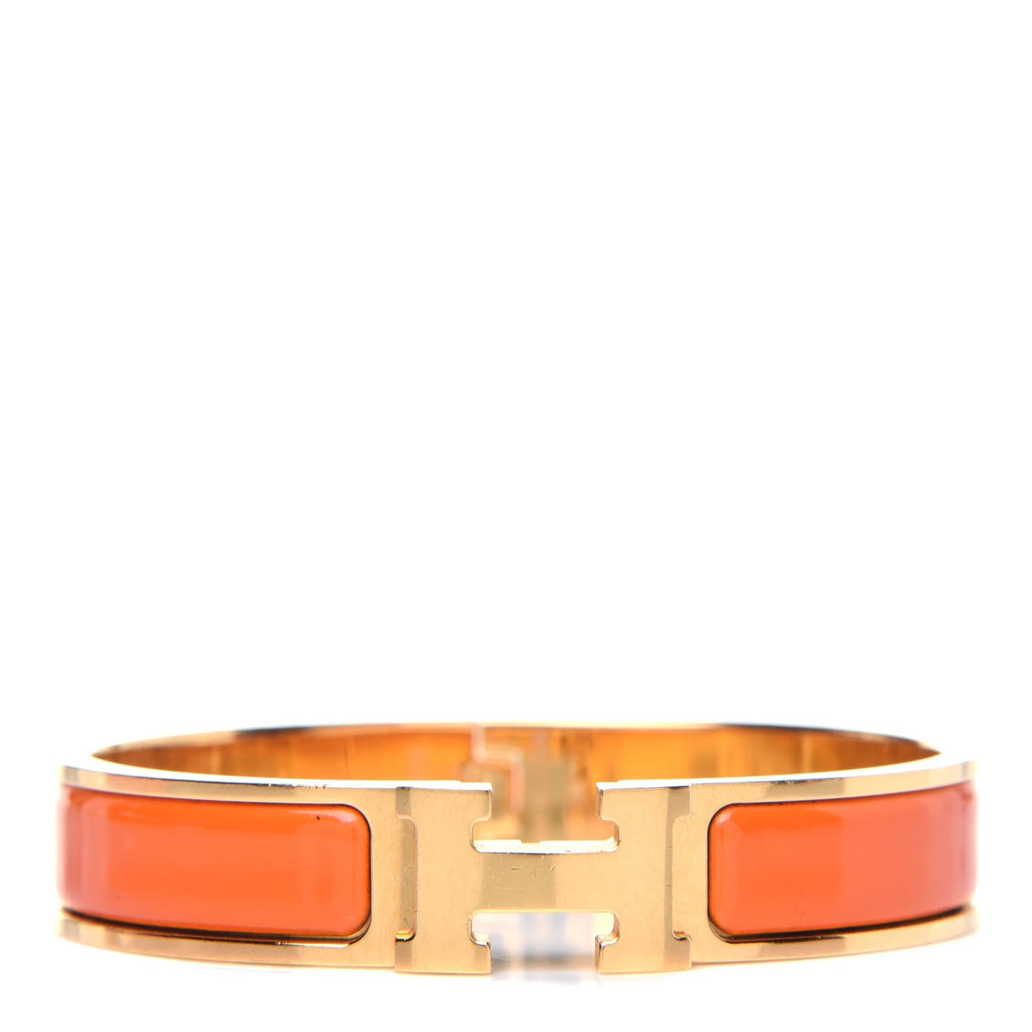 Hermes Enamel Narrow Clic Clac H Bracelet PM Orange 1 of 5