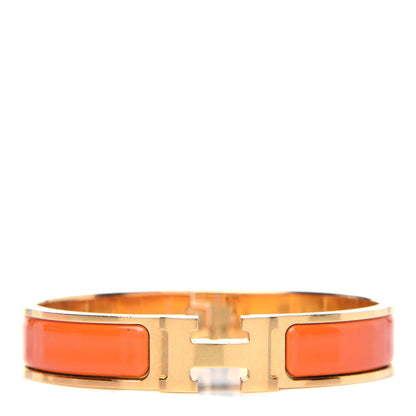 Hermes Enamel Narrow Clic Clac H Bracelet PM Orange 1 of 5