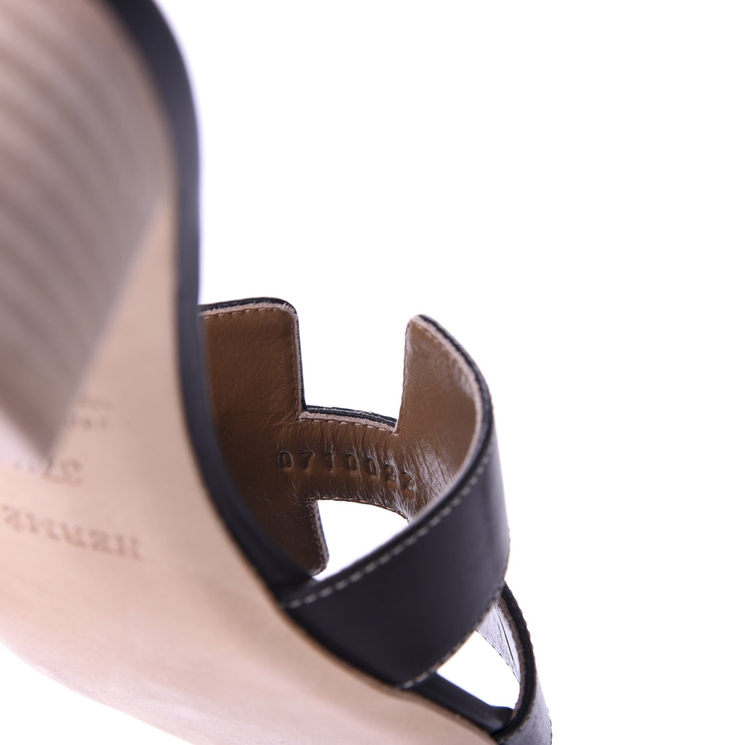 Hermes Calfskin Oasis Sandals 37.5 Black 9 of 10