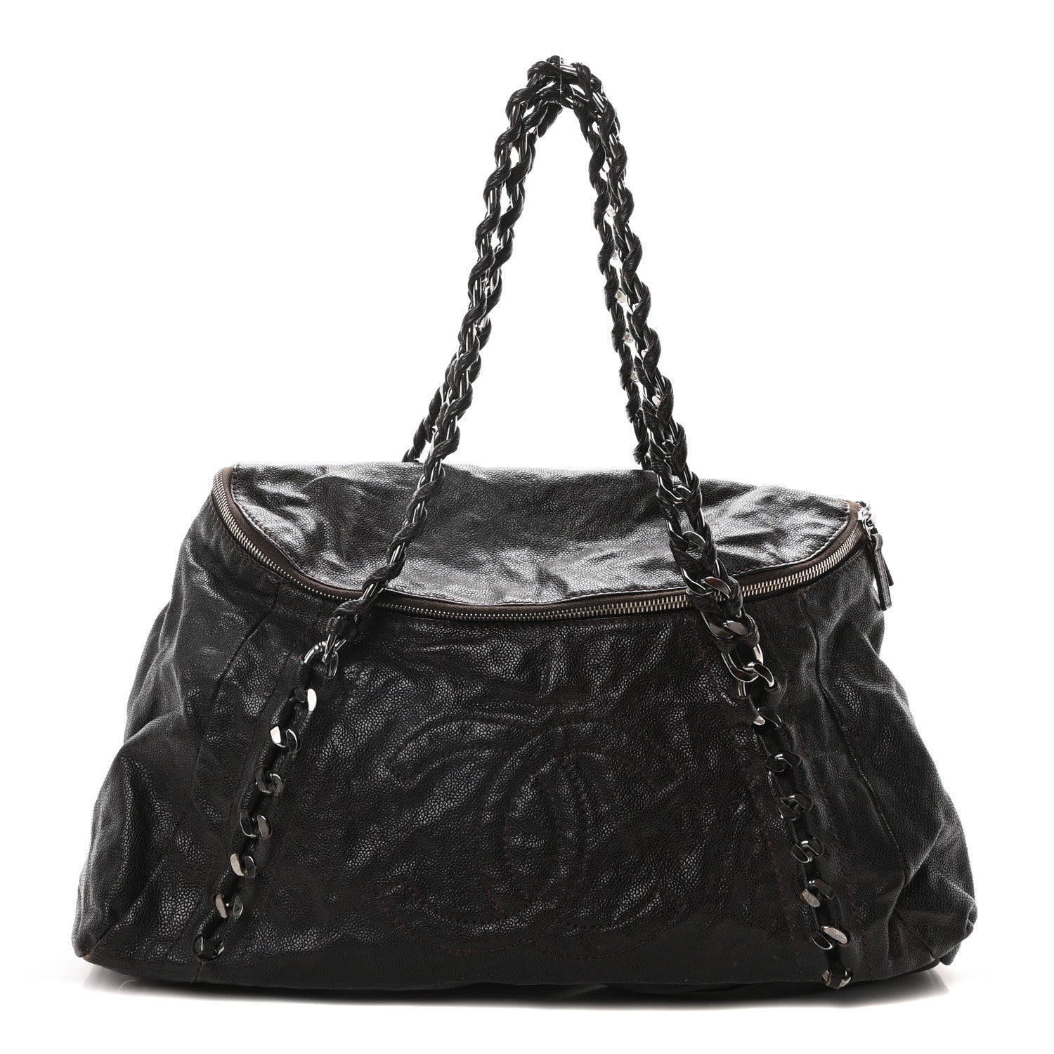 Chanel Glazed Caviar Modern Chain Tote Brown 1 of 10