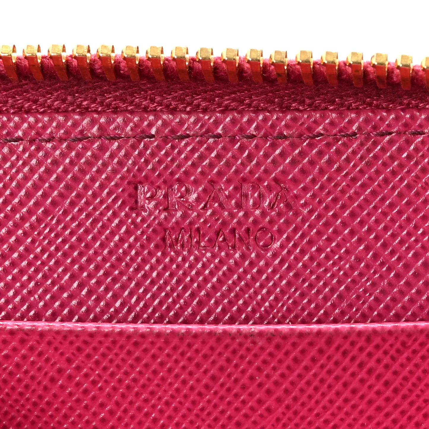 Saffiano Metal Zip Coin Purse Fuxia