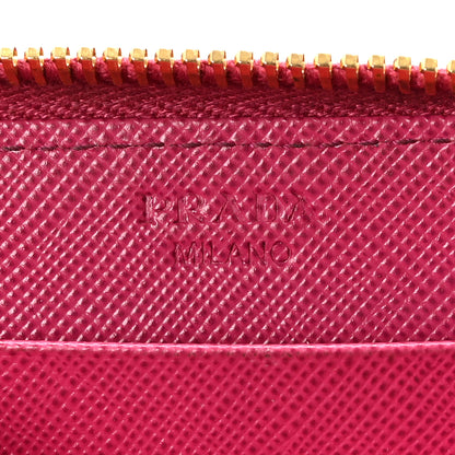 Prada Saffiano Metal Zip Coin Purse Fuxia 6 of 7